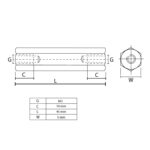 Distanzer Ž/Ž mesingani M3x45mm DI5M3X45 - Image 2